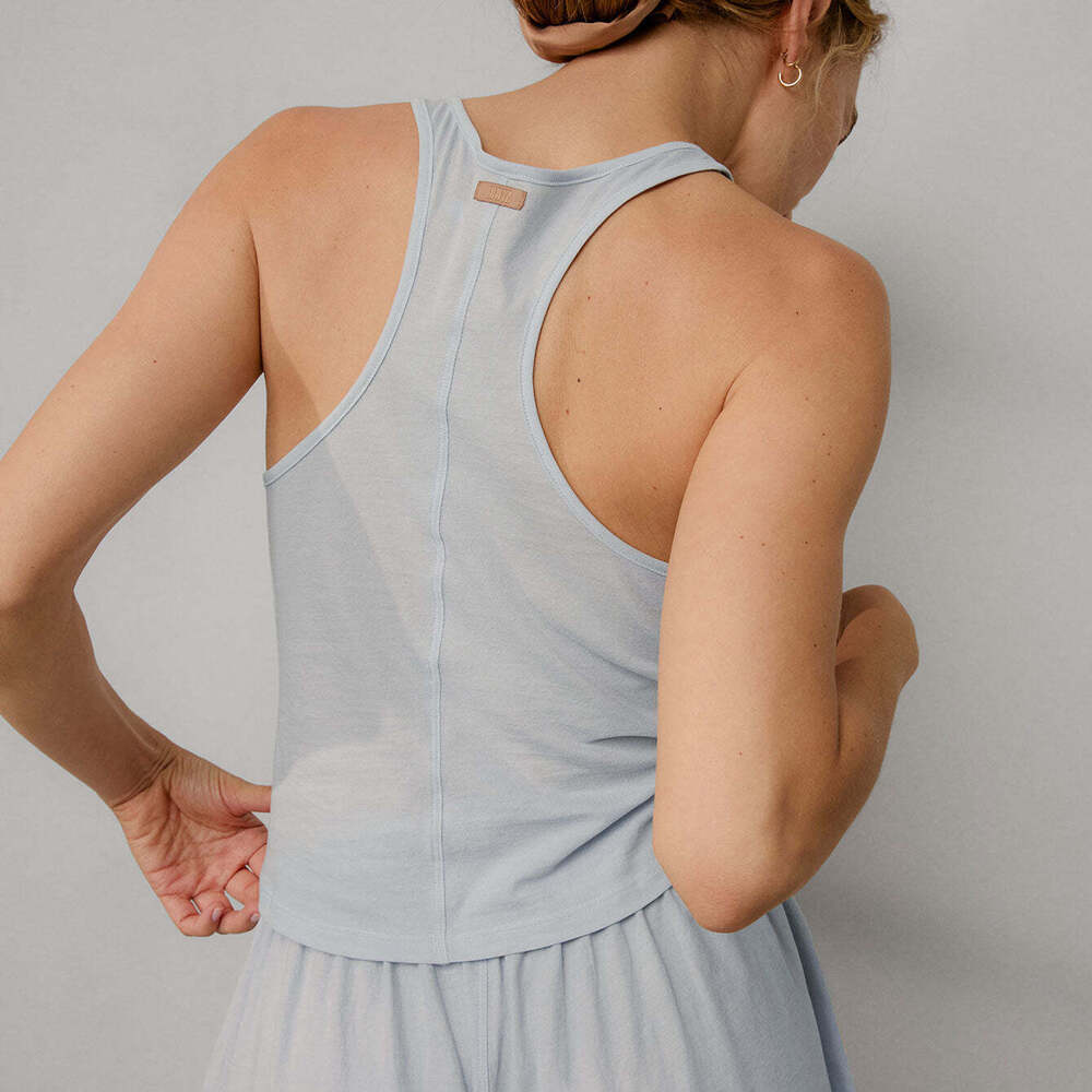 Lunya Organic Pima Curved Hem Tank Size MTranquil Blue / M